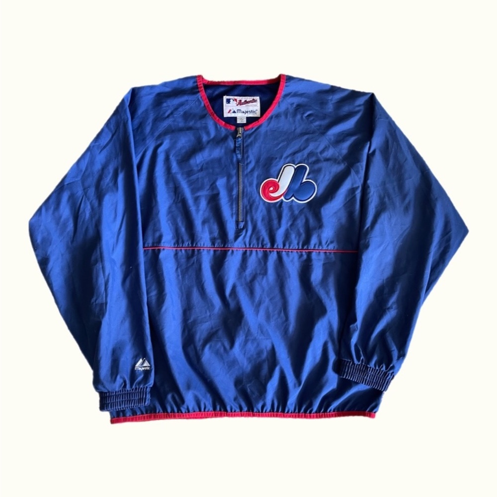 Vintage Montreal Expos quarter zip windbreaker